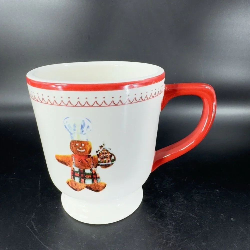 Williams Sonoma Gingerbread‎ Chef Ceramic Mug Cup Ceramic Christmas Icons Mug